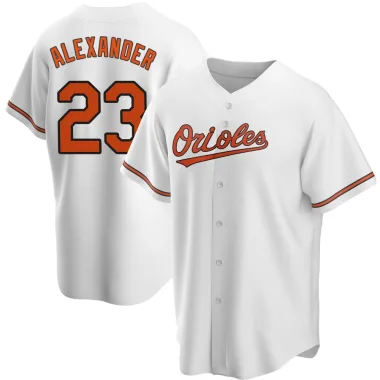 Blaze Alexander Men's Replica Baltimore Orioles White Home Jersey