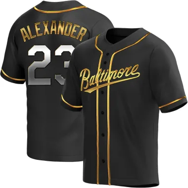 Blaze Alexander Youth Replica Baltimore Orioles Black Golden Alternate Jersey