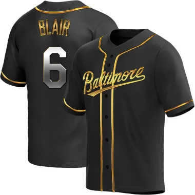 Paul Blair Men's Replica Baltimore Orioles Black Golden Alternate Jersey